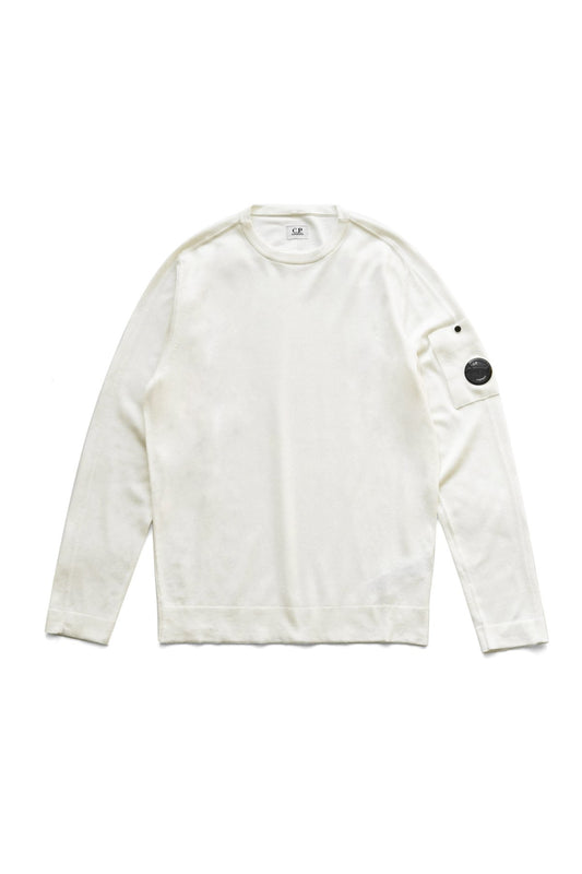 C.P. COMPANY - SEA ISLAND CREW NECK KNIT - GAUZE WHITE