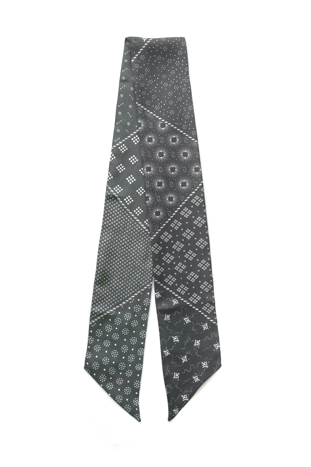 OLD JOE - SILK CALICO SCARF TIE - GRAPHITE