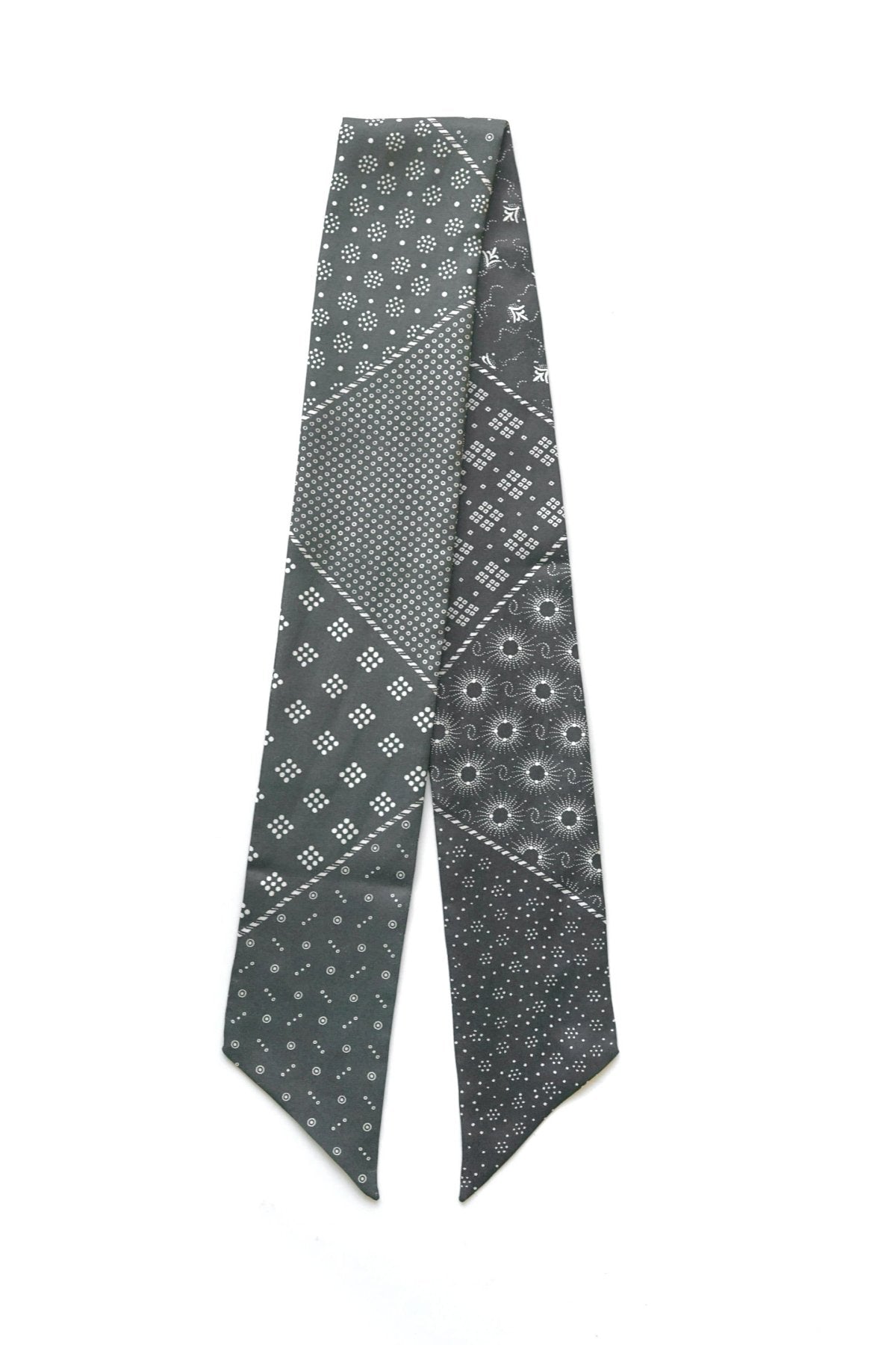 OLD JOE - SILK CALICO SCARF TIE - GRAPHITE