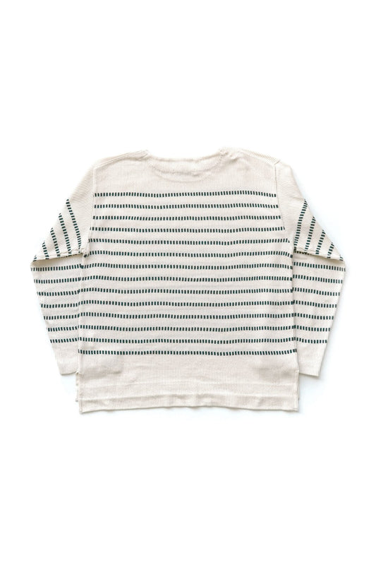 OLD JOE - EARLY BASQUE STRIPE SHIRTS - LONG SLEEVE - NATURAL x GRAPHITE