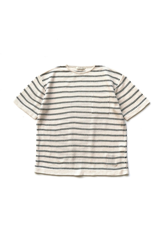 OLD JOE - EARLY BASQUE STRIPE SHIRTS - SHORT SLEEVE - NATURAL x GRAPHITE