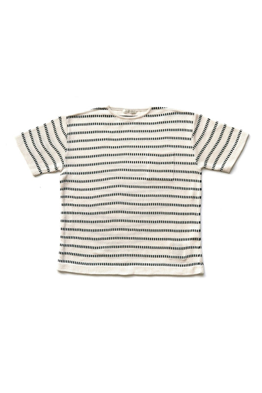 OLD JOE - EARLY BASQUE STRIPE SHIRTS - SHORT SLEEVE - NATURAL x GRAPHITE