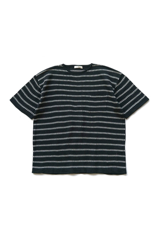 OLD JOE - EARLY BASQUE STRIPE SHIRTS - SHORT SLEEVE - GRAPHITE x NATURAL