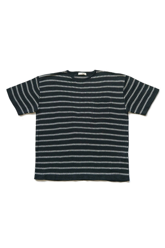 OLD JOE - EARLY BASQUE STRIPE SHIRTS - SHORT SLEEVE - GRAPHITE x NATURAL