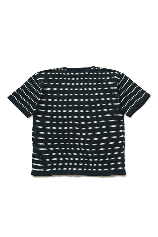 OLD JOE - EARLY BASQUE STRIPE SHIRTS - SHORT SLEEVE - GRAPHITE x NATURAL