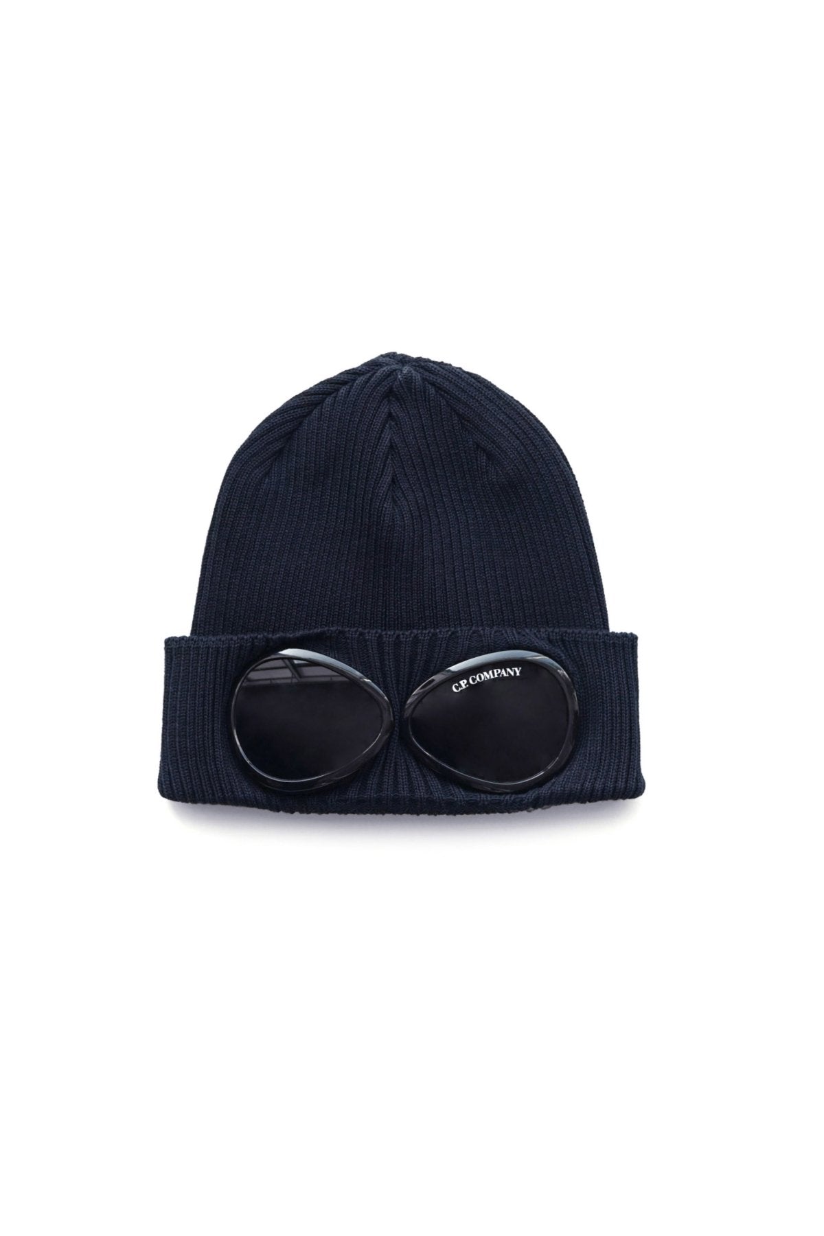 C.P. COMPANY - COTTON GOGGLE BEANIE - TOTAL ECLIPSE