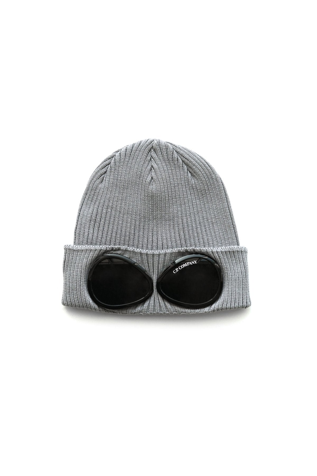 C.P. COMPANY - COTTON GOGGLE BEANIE - GRIFFIN GREY