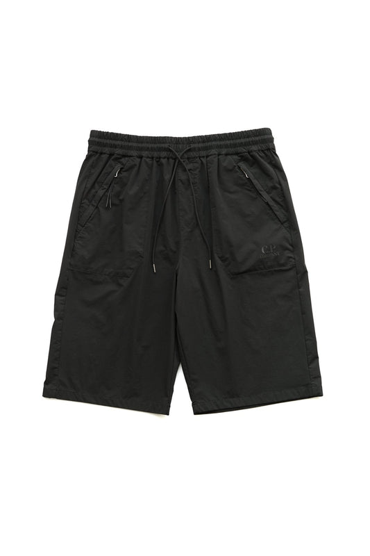 C.P. COMPANY - DYSHELL LOGO SHORTS - BLACK