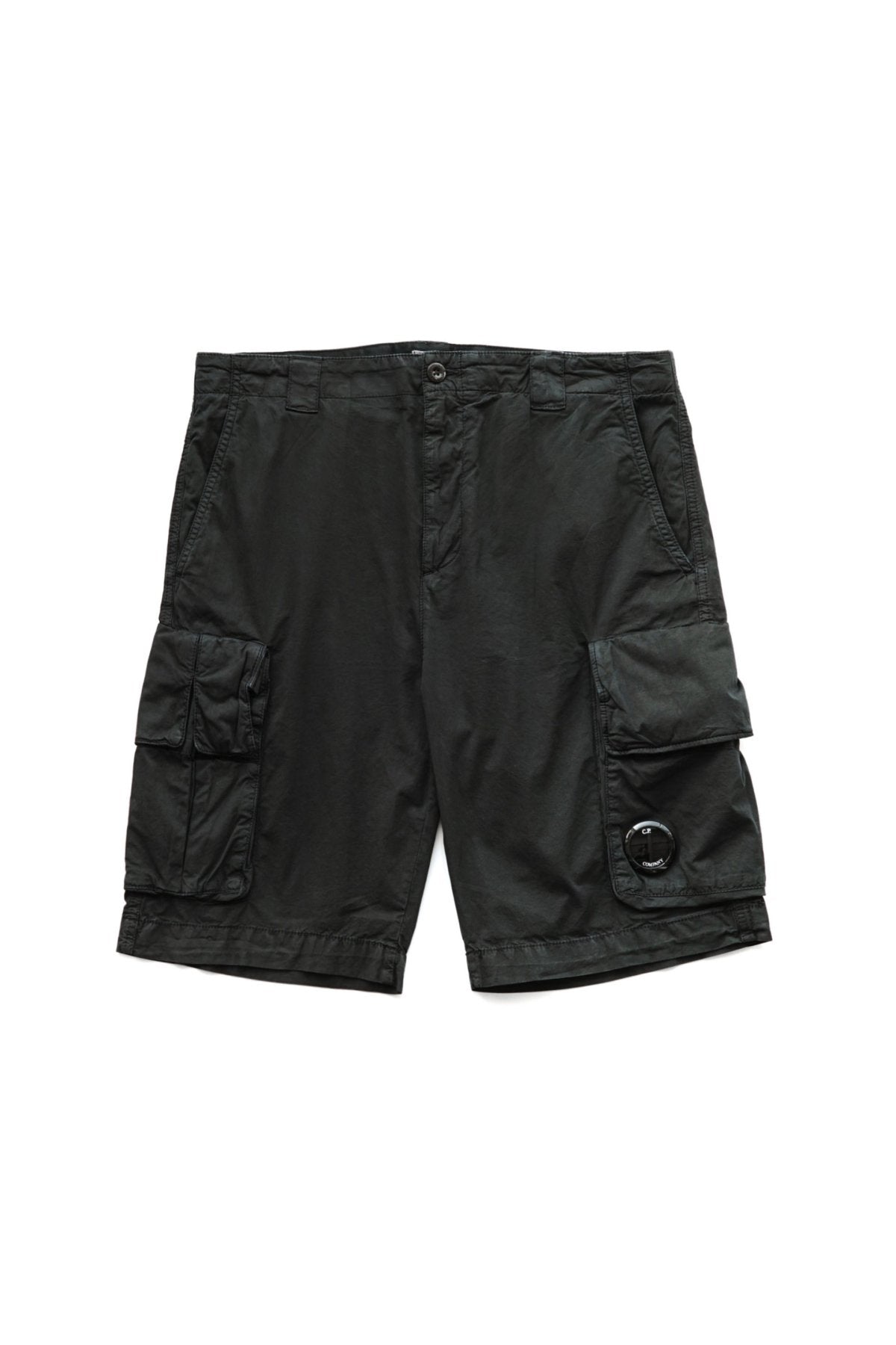 C.P. COMPANY - TWILL STRETCH UTILITY SHORTS - BLACK