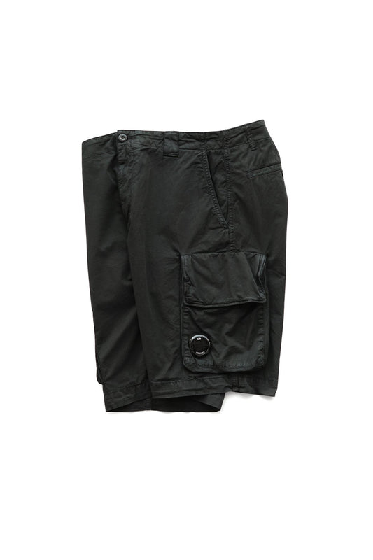 C.P. COMPANY - TWILL STRETCH UTILITY SHORTS - BLACK