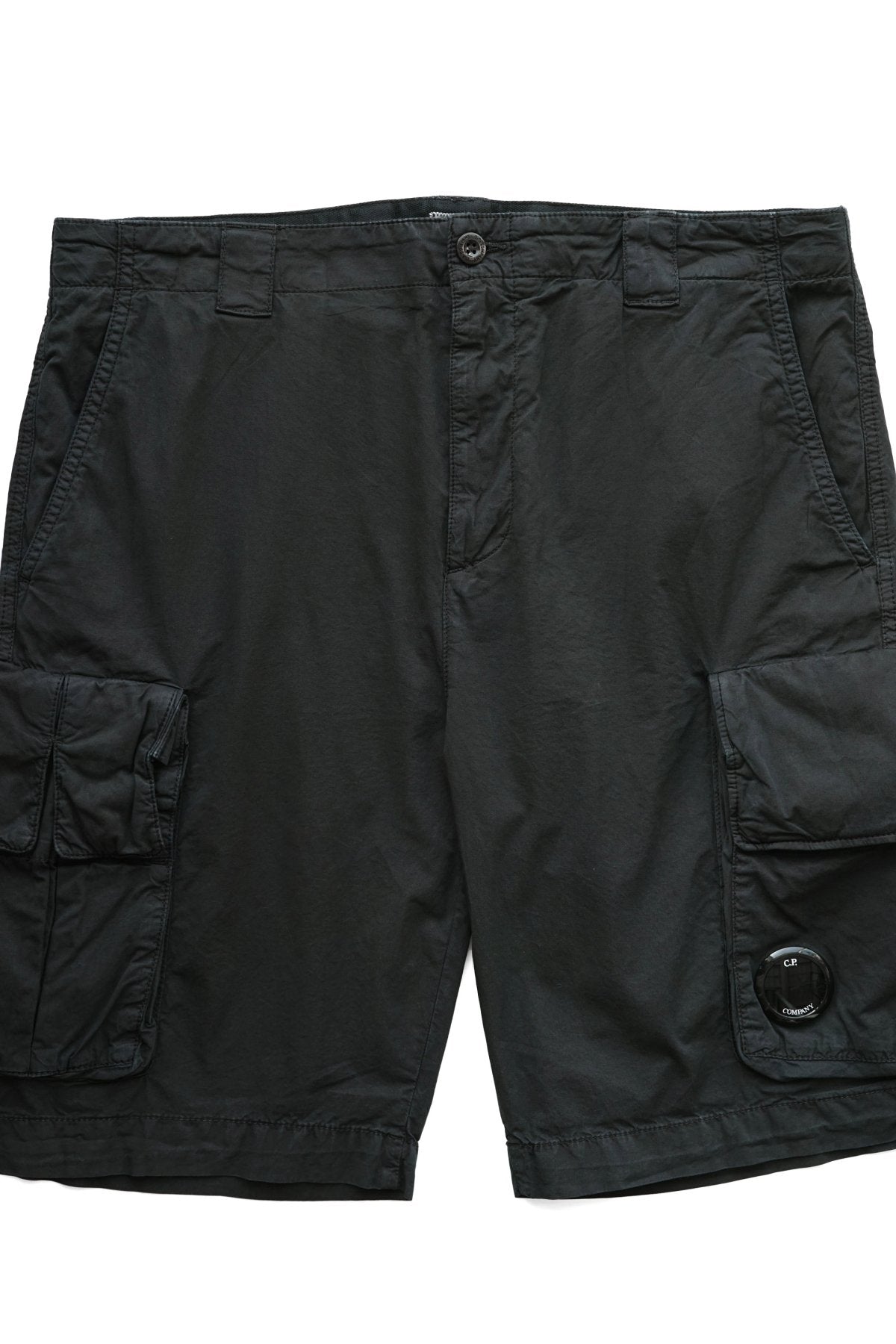 C.P. COMPANY - TWILL STRETCH UTILITY SHORTS - BLACK