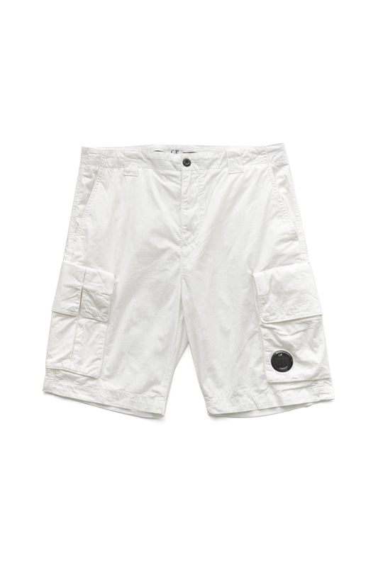 C.P. COMPANY - TWILL STRETCH UTILITY SHORTS - GAUZE WHITE