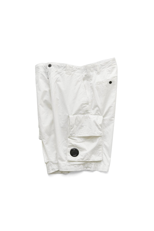 C.P. COMPANY - TWILL STRETCH UTILITY SHORTS - GAUZE WHITE