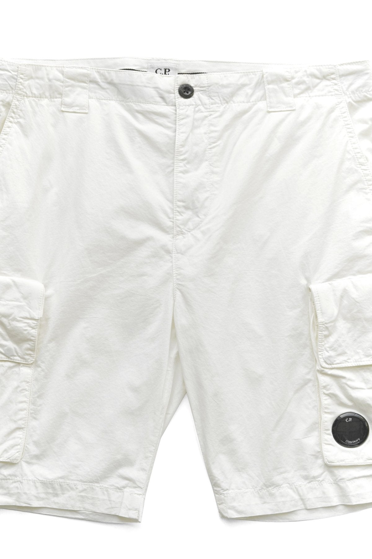 C.P. COMPANY - TWILL STRETCH UTILITY SHORTS - GAUZE WHITE