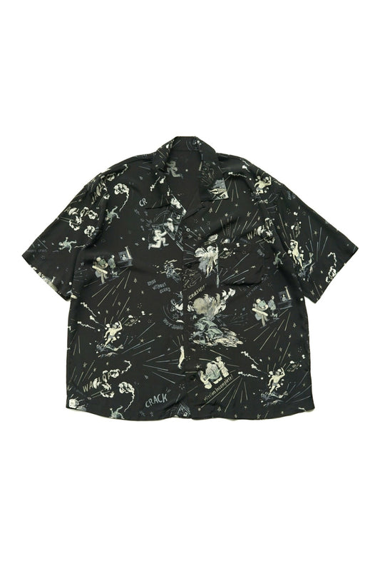 Porter Classic - 落ちこぼれスパイALOHA SHIRT (THE MISFIT SPIES) - BLACK