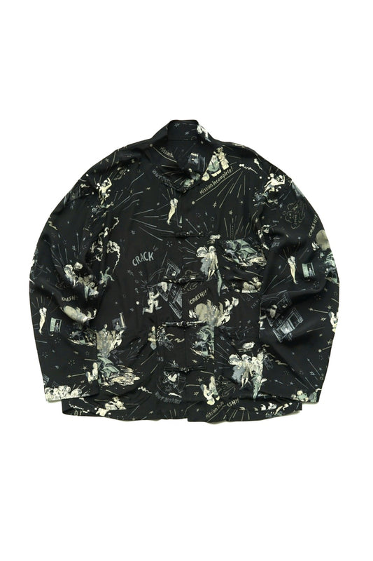 Porter Classic - 落ちこぼれスパイALOHA CHINESE SHIRT (THE MISFIT SPIES) - BLACK