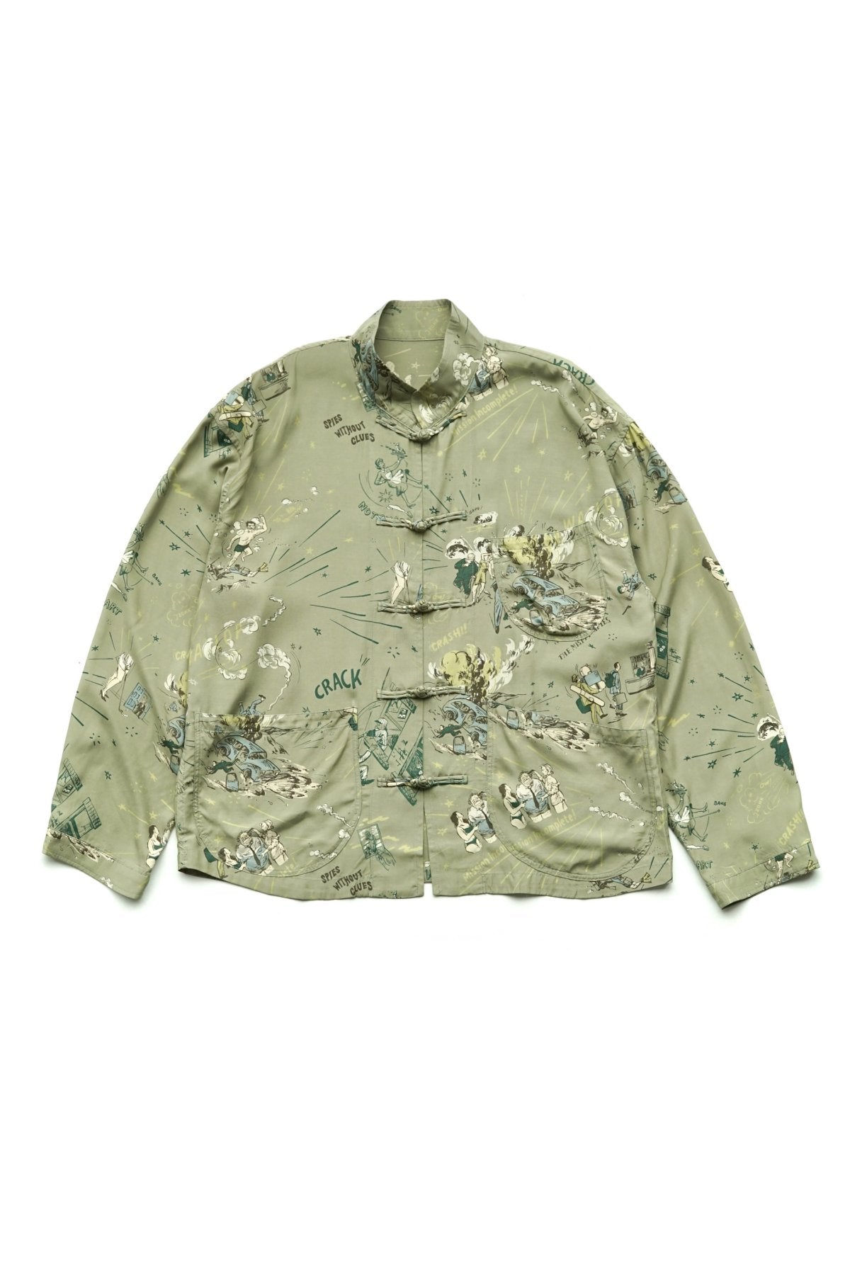 Porter Classic - 落ちこぼれスパイALOHA CHINESE SHIRT (THE MISFIT SPIES) - GREEN