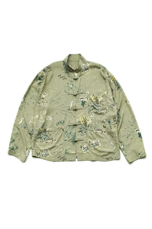 Porter Classic - 落ちこぼれスパイALOHA CHINESE SHIRT (THE MISFIT SPIES) - GREEN