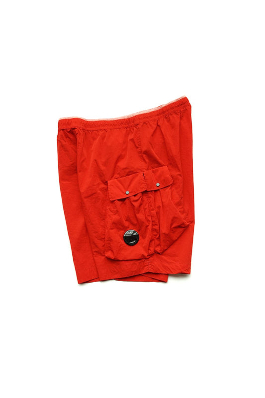 C.P. COMPANY - CHROME BEACH SHORTS - FIERY RED