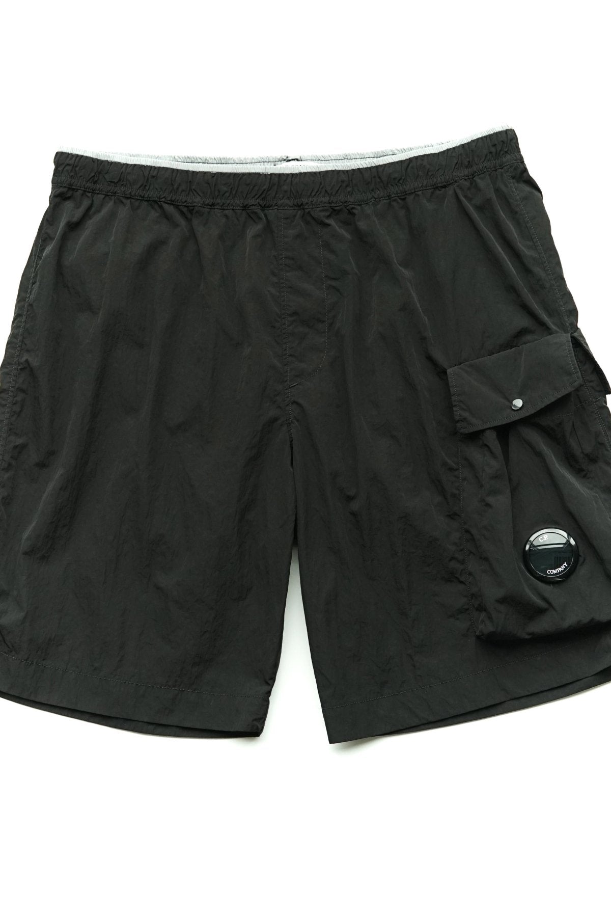 C.P. COMPANY - CHROME BEACH SHORTS - BLACK