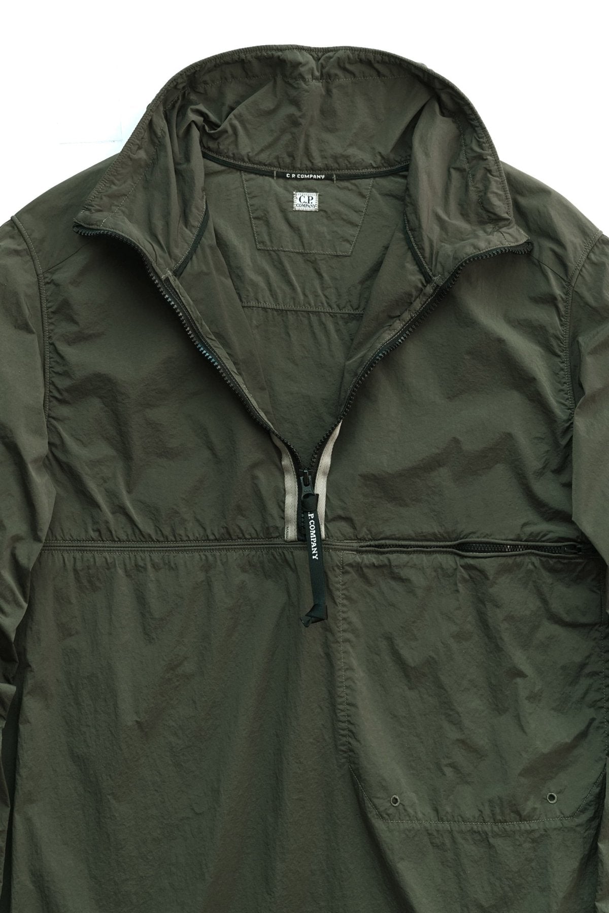 C.P. COMPANY - CR-L HALF ZIP OVERSHIRT - GREEN MOSS