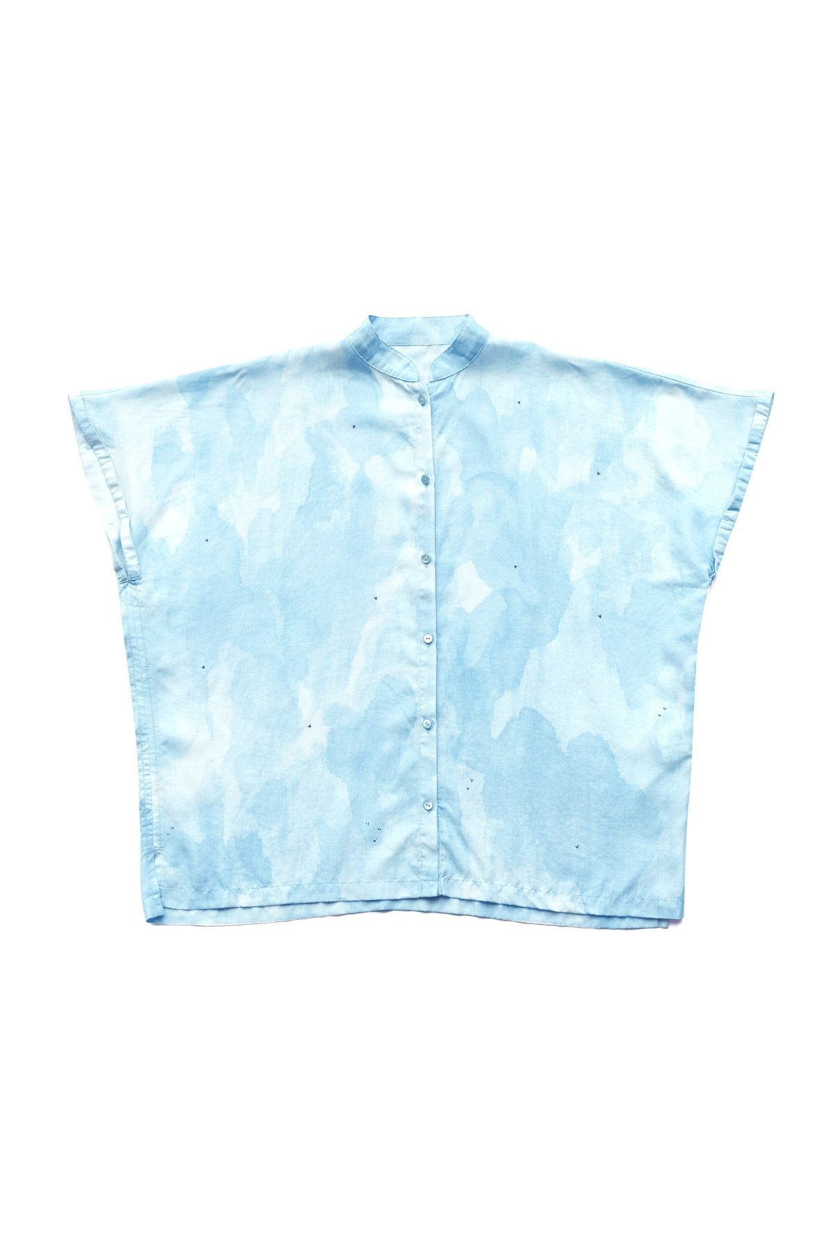 Porter Classic - 水彩ALOHA BLOUSE (BLUE WATER COLOR) - BLUE