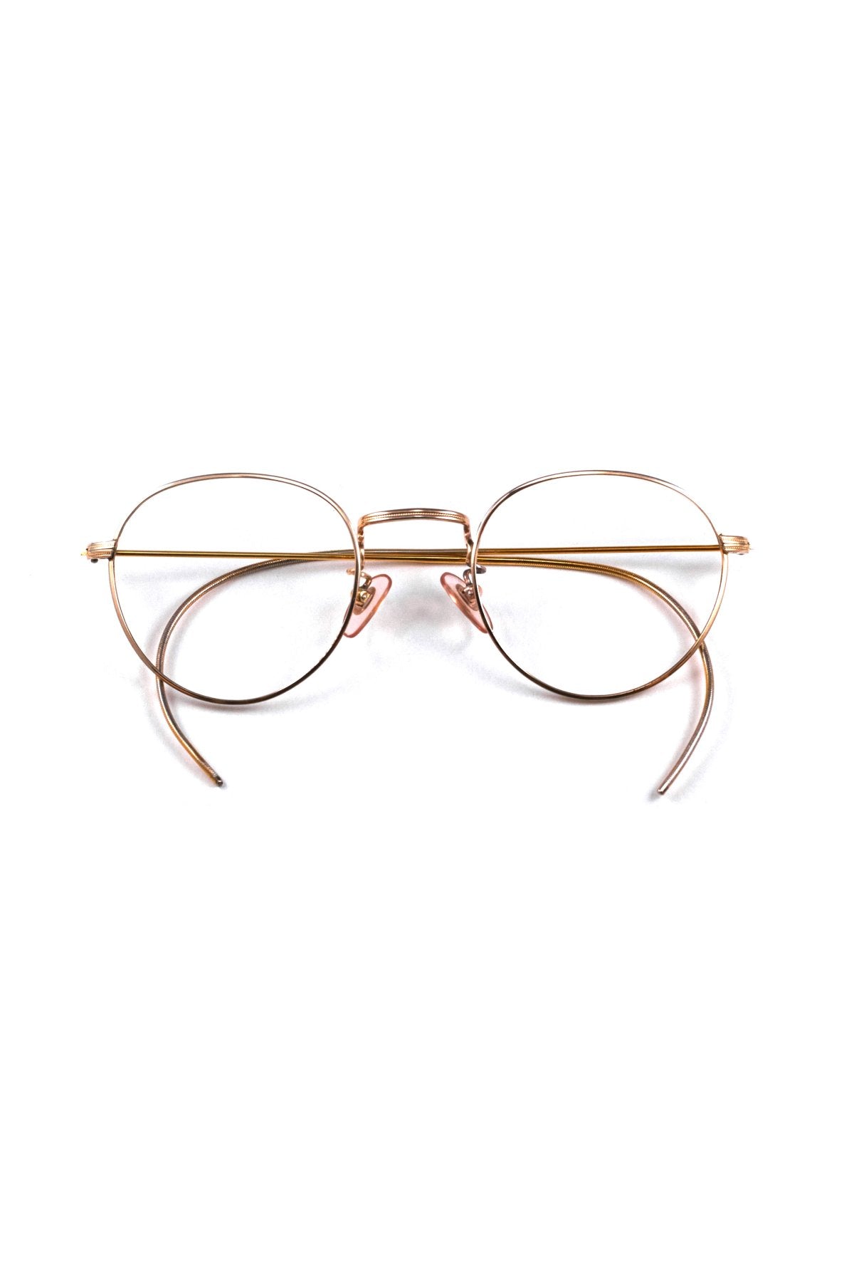 1970s FRANCE VINTAGE EYEGLASS MOREL ROUND GOLD - OPT-869