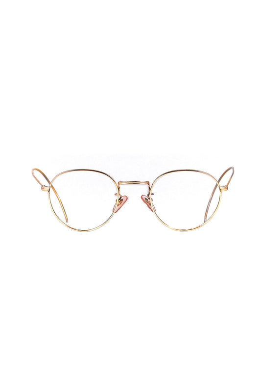 1970s FRANCE VINTAGE EYEGLASS MOREL ROUND GOLD - OPT-869