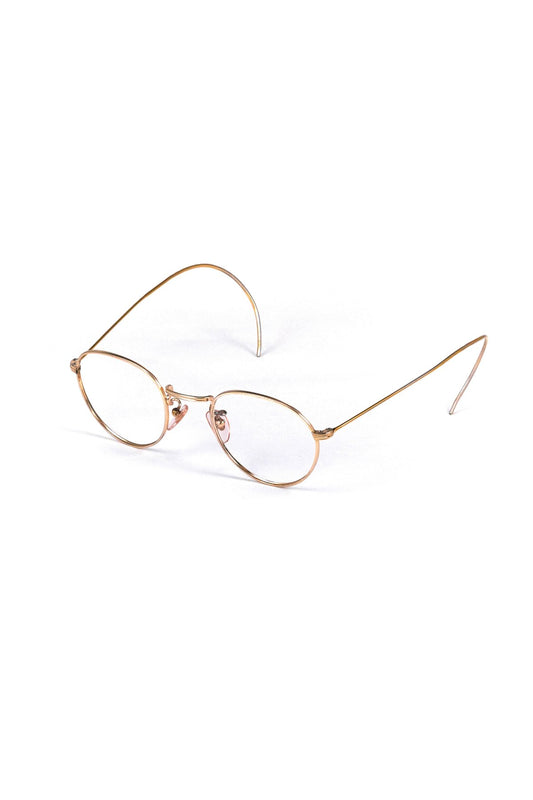 1970s FRANCE VINTAGE EYEGLASS MOREL ROUND GOLD - OPT-869