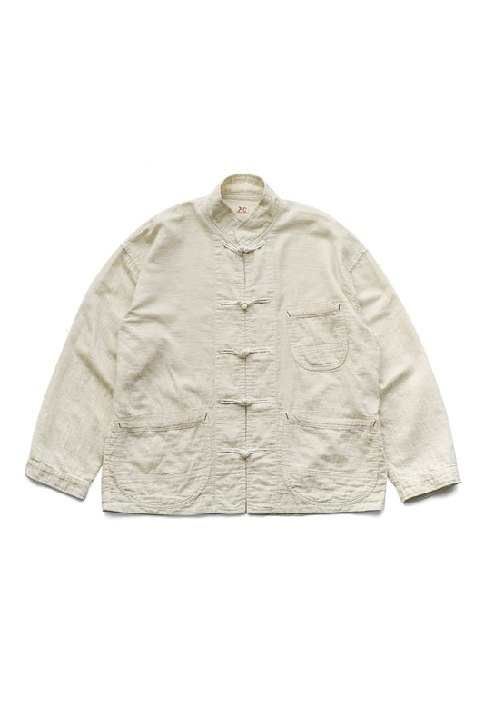 Porter Classic - GAUZE CHINESE JACKET - OFF WHITE