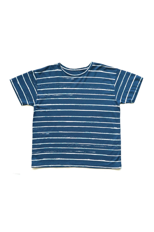 Porter Classic - ARTIST BORDER T-SHIRT - NAVY