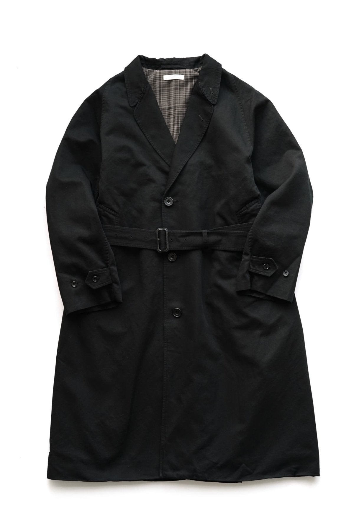 OLD JOE - BELTED WAIST DUSTER COAT - BLACK