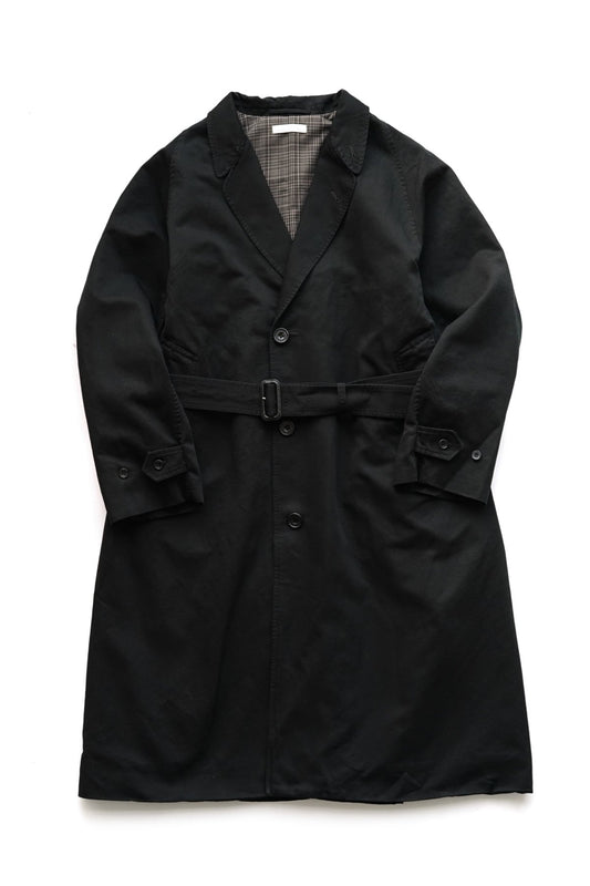 OLD JOE - BELTED WAIST DUSTER COAT - BLACK