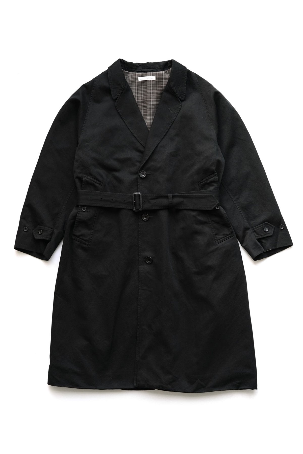 OLD JOE - BELTED WAIST DUSTER COAT - BLACK