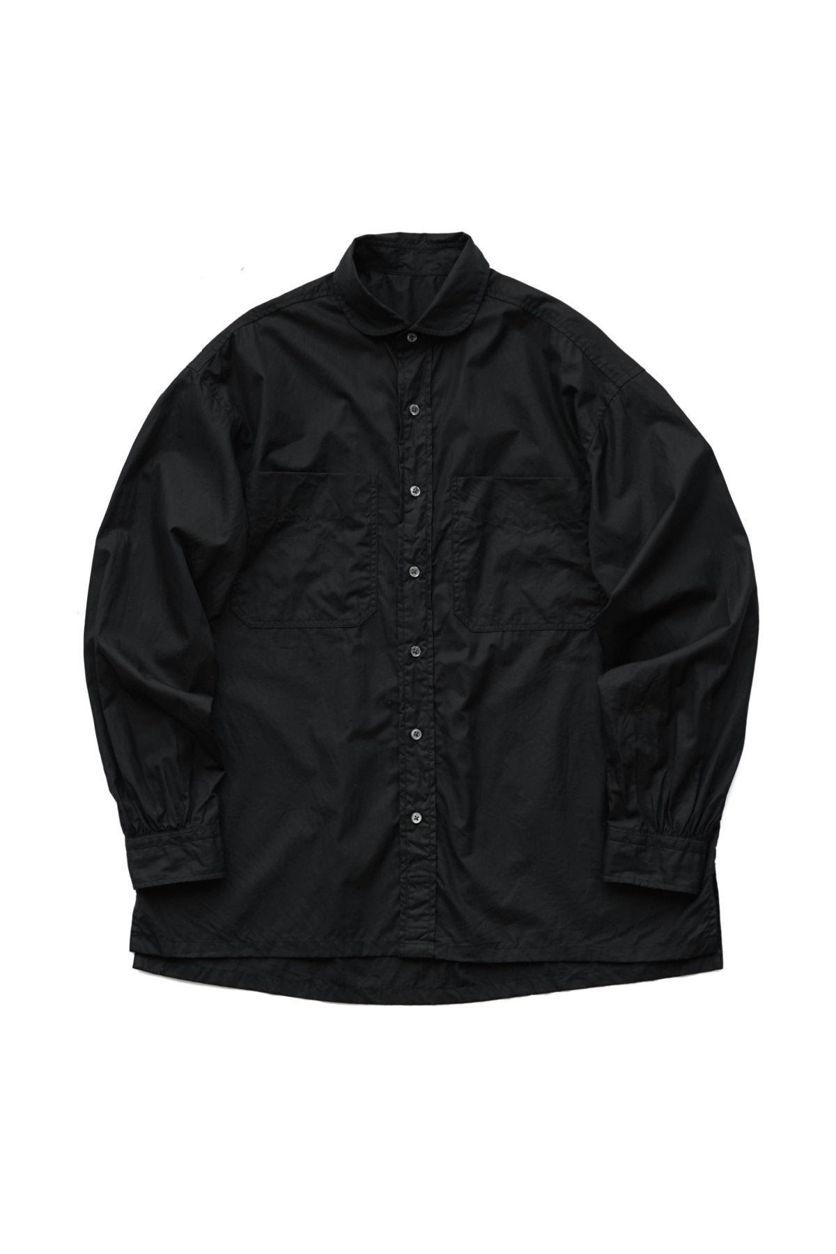 Porter Classic - SWISS COTTON WIDE POCKET SHIRT (ALUMO FABRIC 160/3) - BLACK