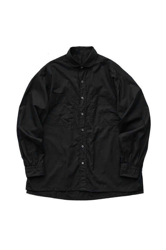 Porter Classic - SWISS COTTON WIDE POCKET SHIRT (ALUMO FABRIC 160/3) - BLACK