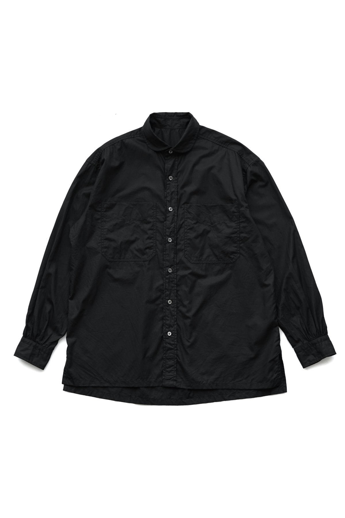 Porter Classic - SWISS COTTON WIDE POCKET SHIRT (ALUMO FABRIC 160/3) - BLACK