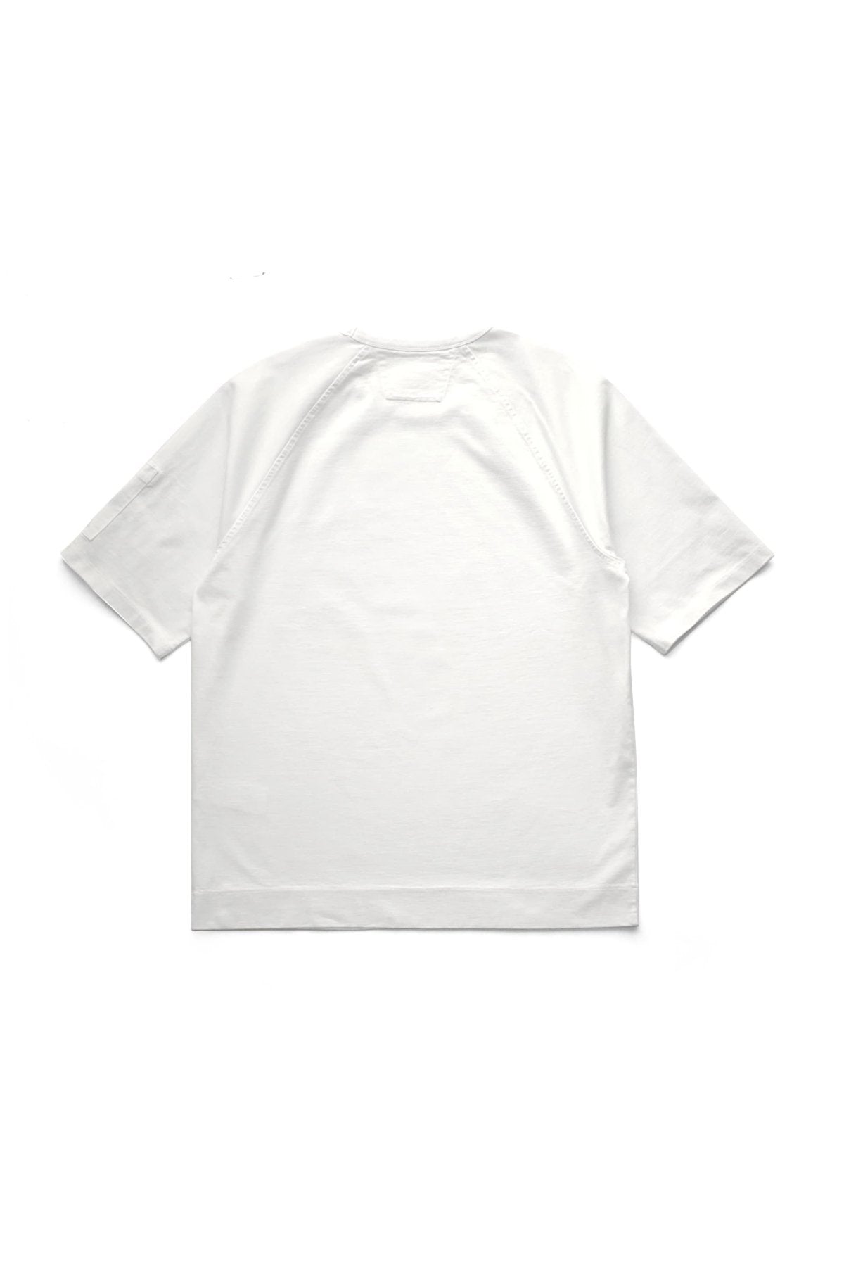 C.P. COMPANY - HEAVY JERSEY MIXED SHORT SLEEVE SWEATSHIRT - GAUZE WHITE