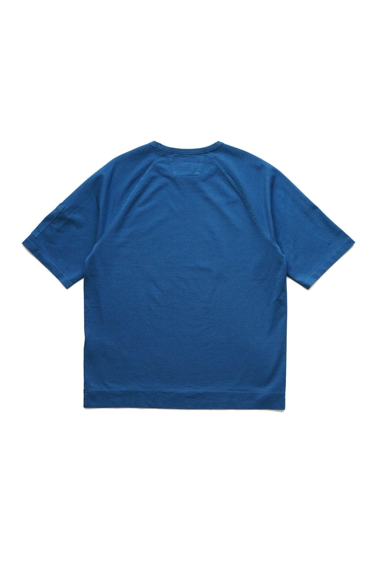 C.P. COMPANY - HEAVY JERSEY MIXED SHORT SLEEVE SWEATSHIRT - BLUE QUARTZ