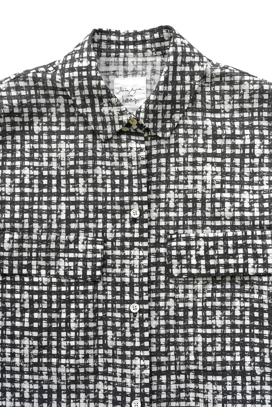 Sen'en Fujita avec humoresque - POCKET SHIRT - GINGHAM BLACK