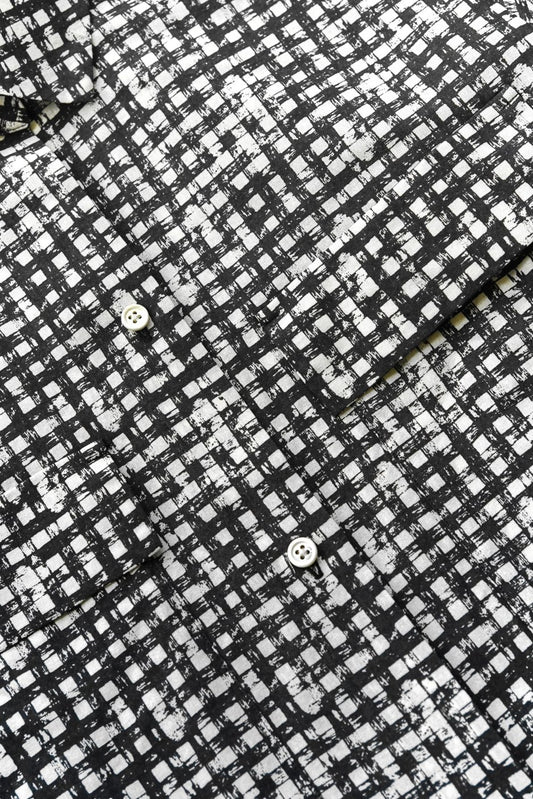 Sen'en Fujita avec humoresque - POCKET SHIRT - GINGHAM BLACK