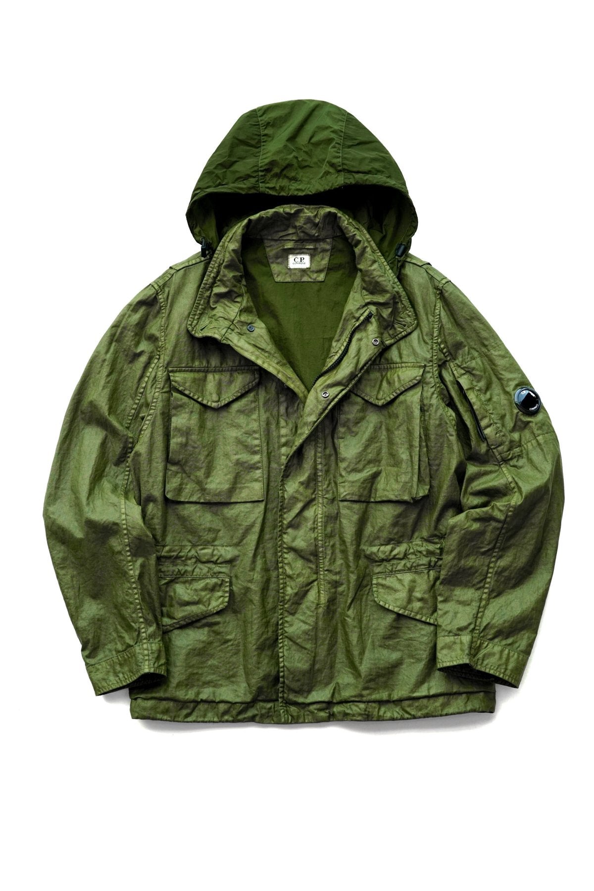 C.P. COMPANY - LINO WAX UTILITY JACKET - GREEN MOSS