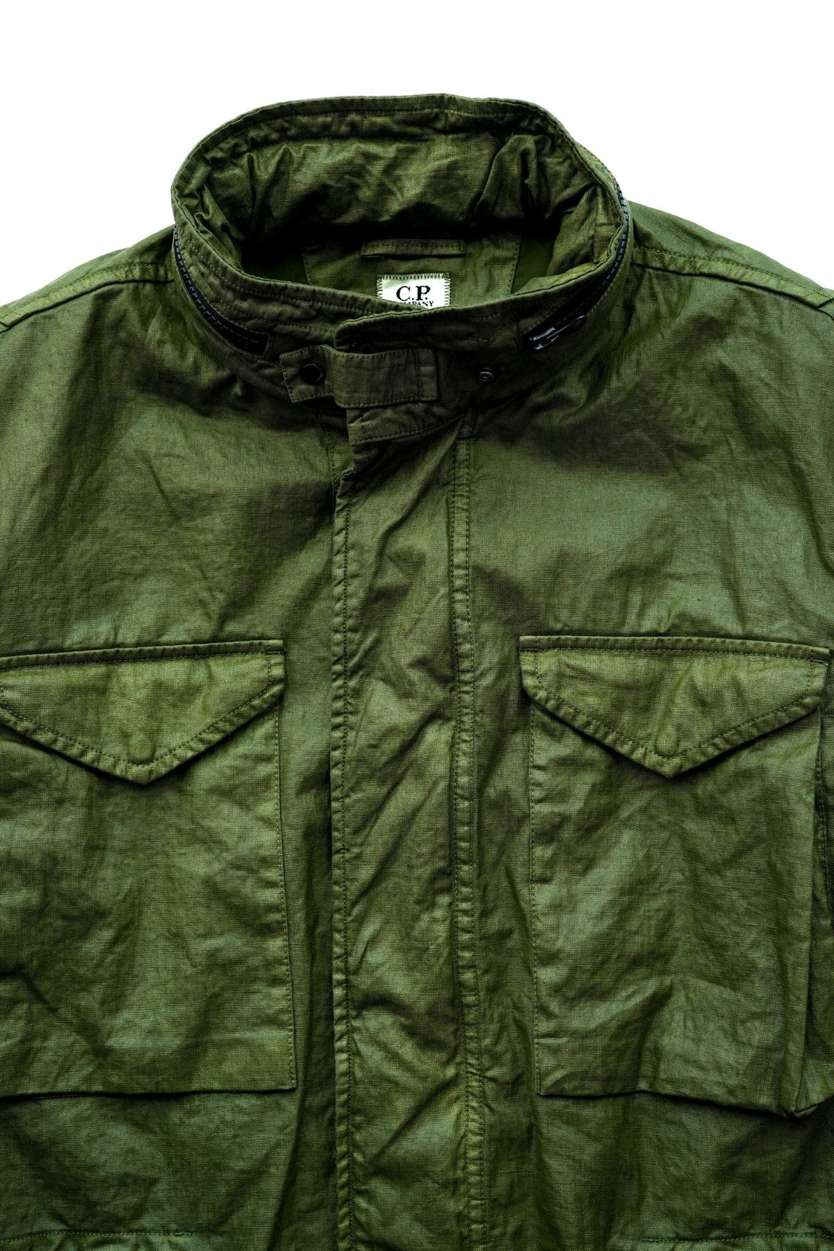 C.P. COMPANY - LINO WAX UTILITY JACKET - GREEN MOSS