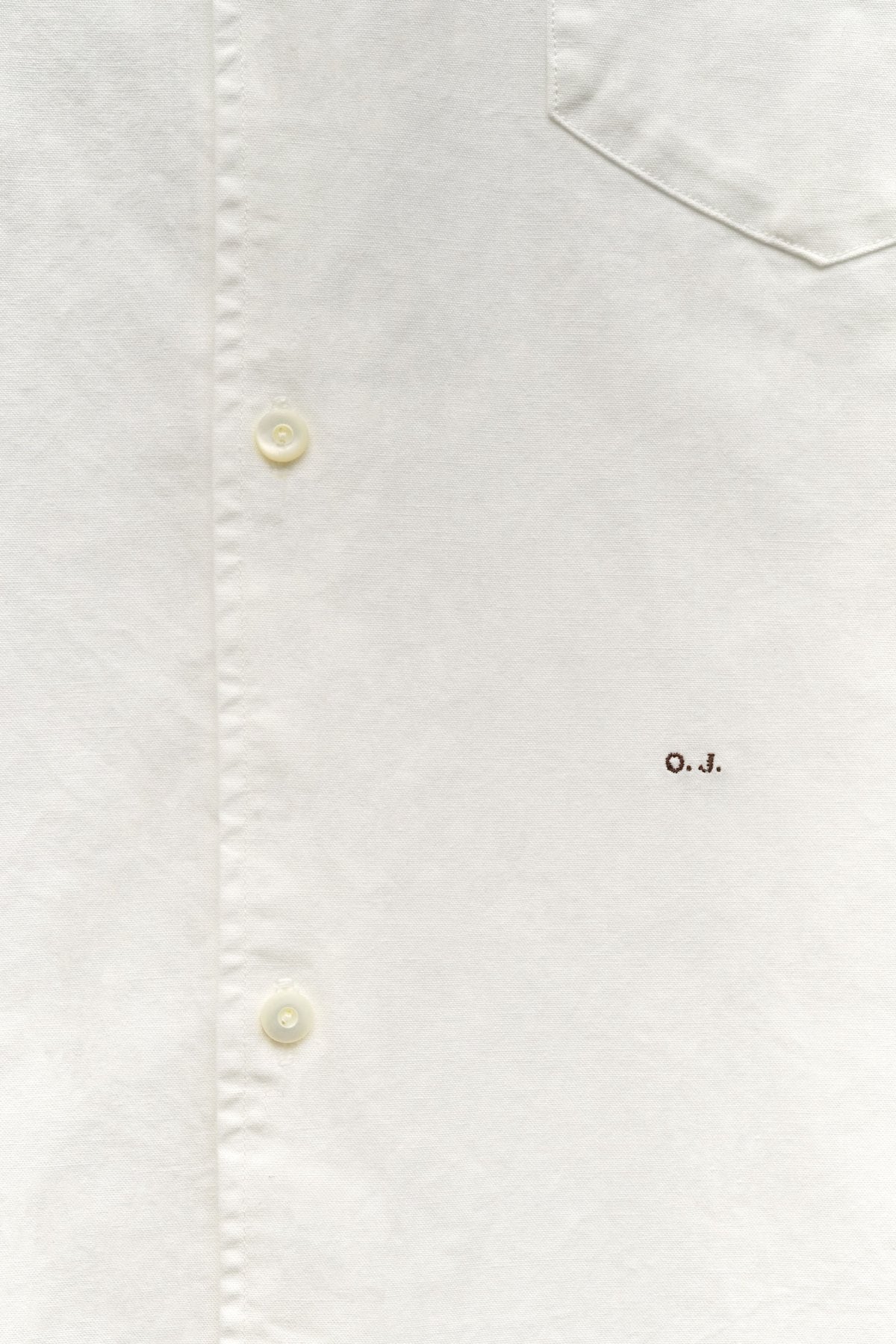 OLD JOE - BAND COLLAR LONG TAIL SHIRTS - WHITE CHAMBRAY