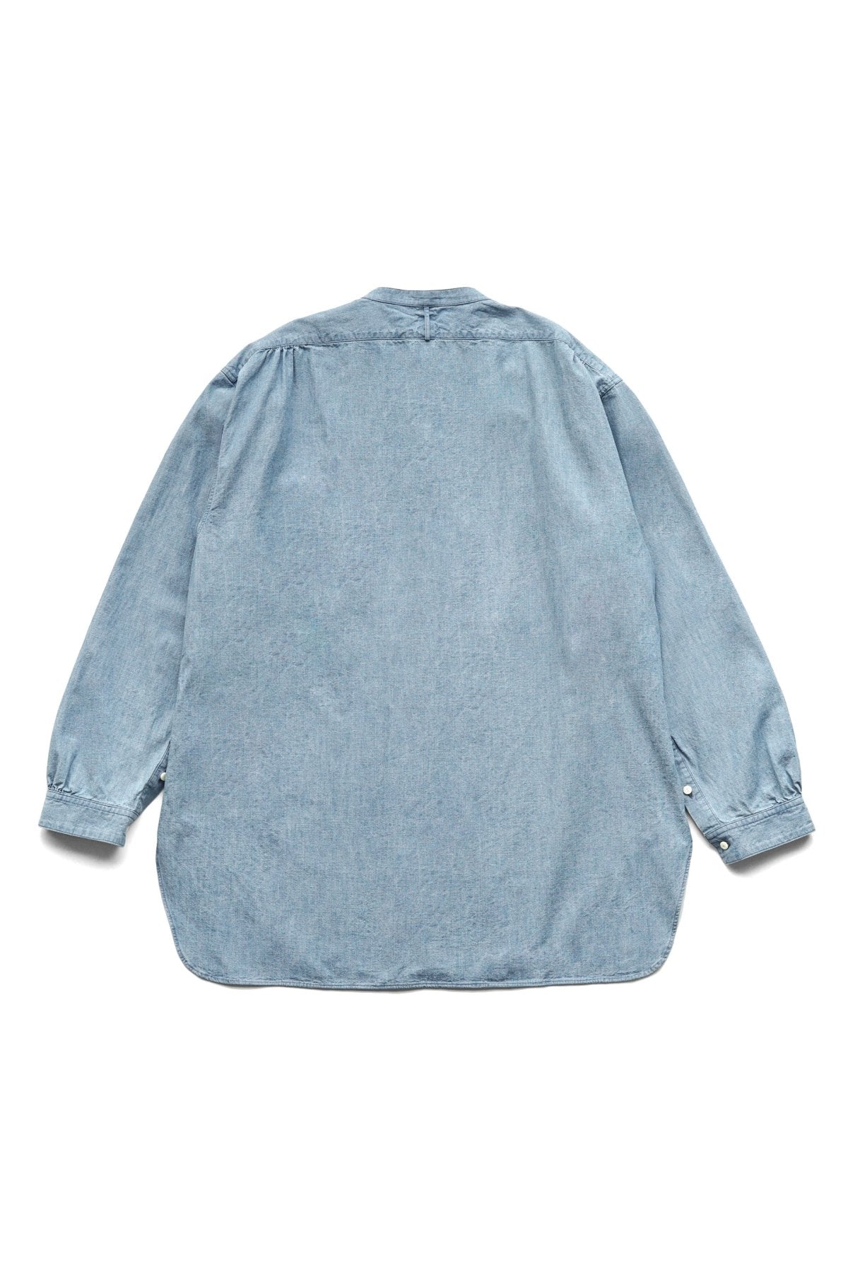 OLD JOE - BAND COLLAR LONG TAIL SHIRTS - INDIGO CHAMBRAY