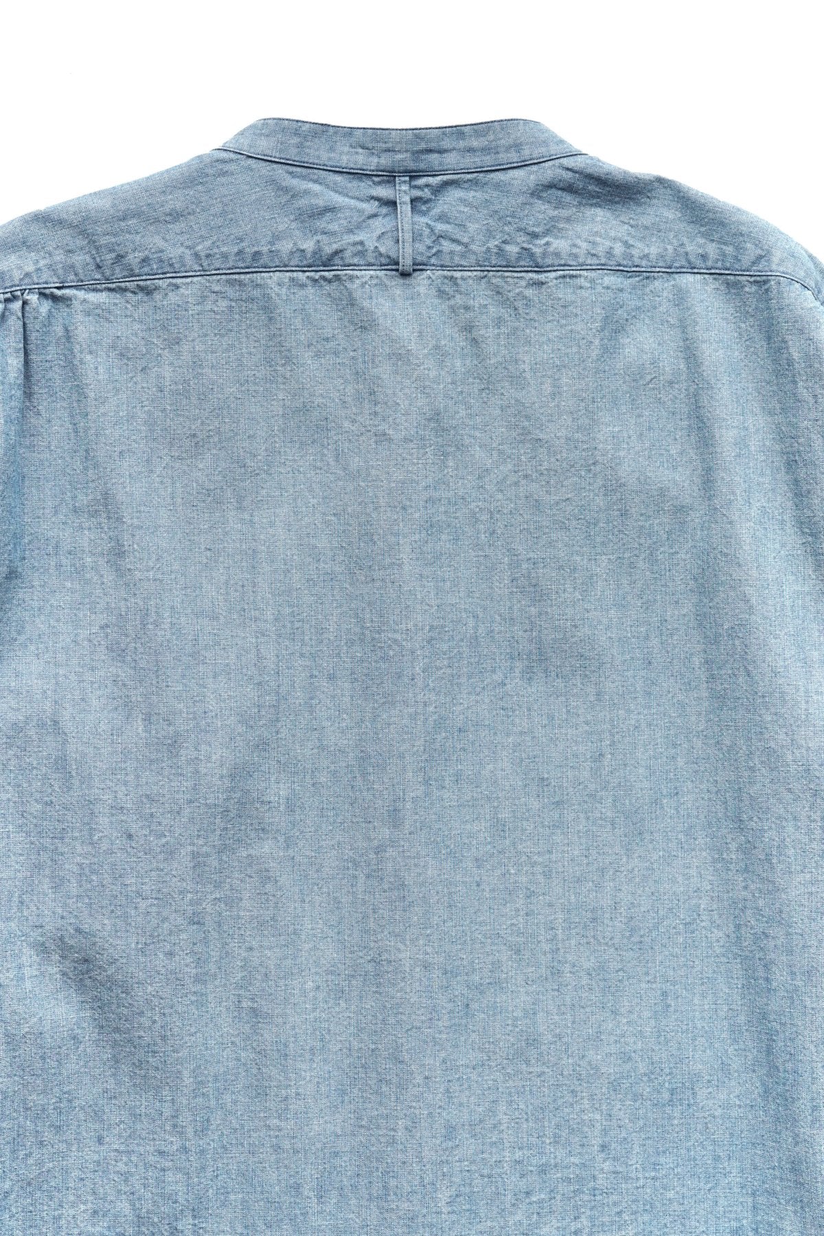 OLD JOE - BAND COLLAR LONG TAIL SHIRTS - INDIGO CHAMBRAY