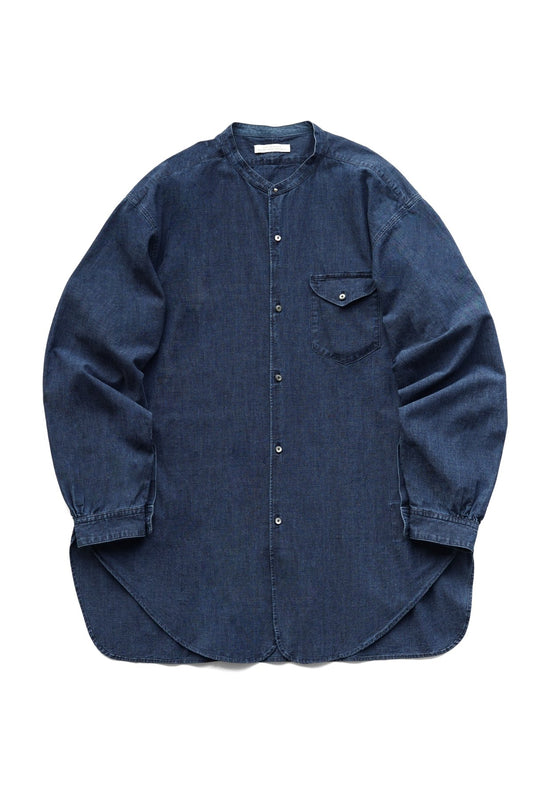 OLD JOE - BAND COLLAR LONG TAIL SHIRTS - INDIGO CLOTH