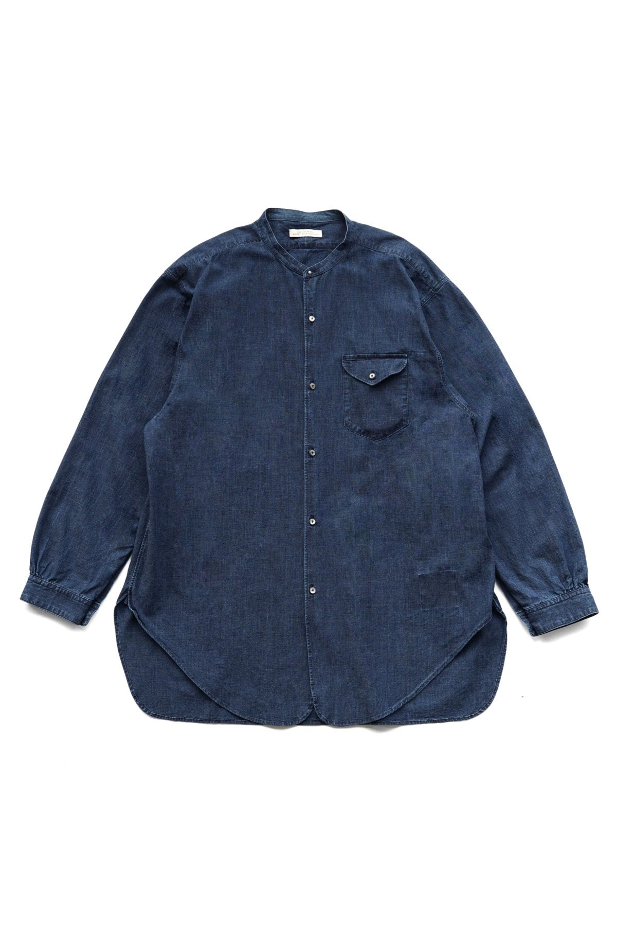 OLD JOE - BAND COLLAR LONG TAIL SHIRTS - INDIGO CLOTH