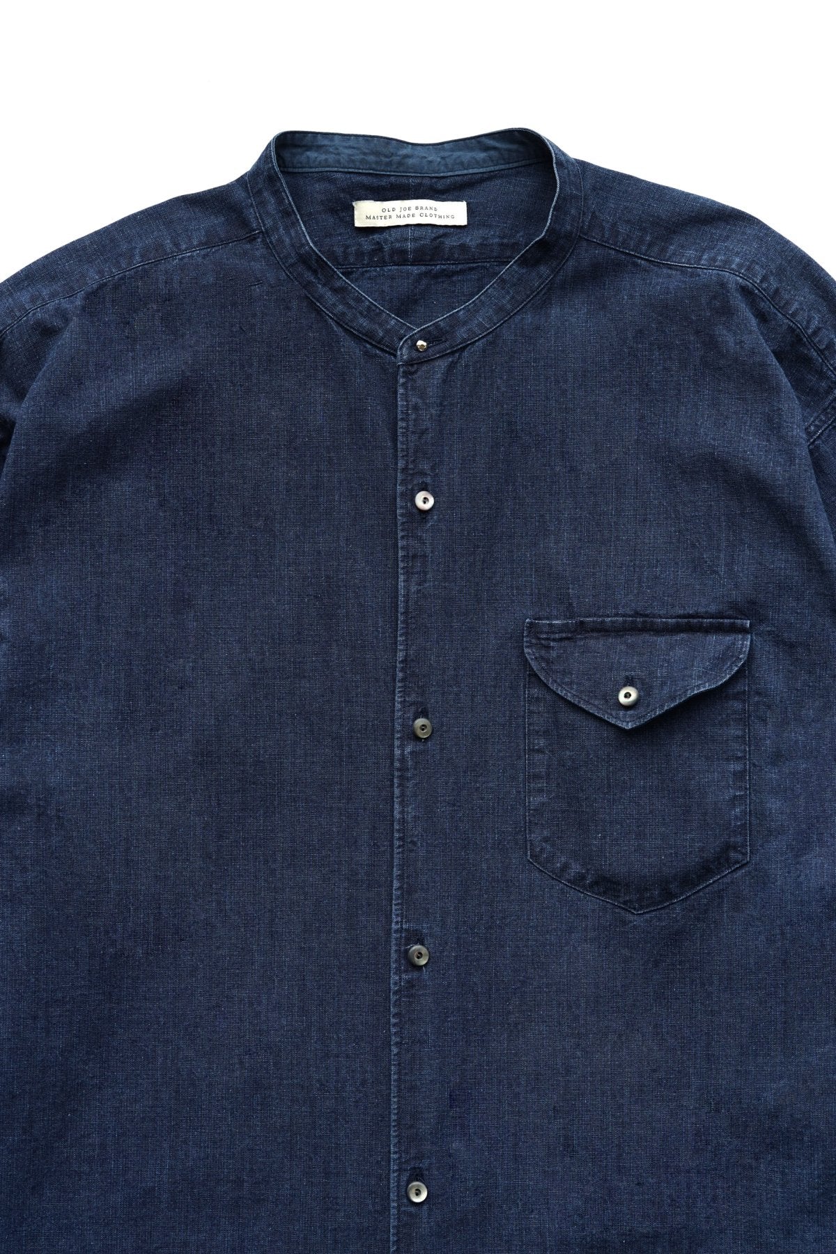 OLD JOE - BAND COLLAR LONG TAIL SHIRTS - INDIGO CLOTH