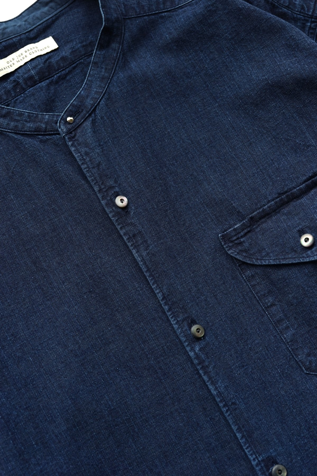 OLD JOE - BAND COLLAR LONG TAIL SHIRTS - INDIGO CLOTH